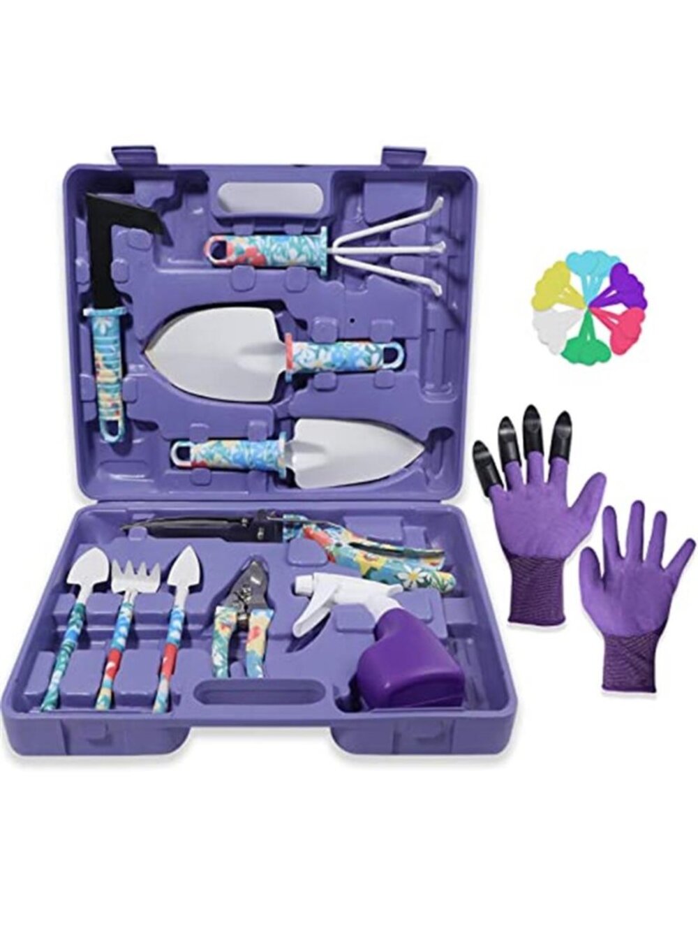 30 Piece Garden Tool Set Women Stainless Steel Trowel Rake Pruner Gloves Green